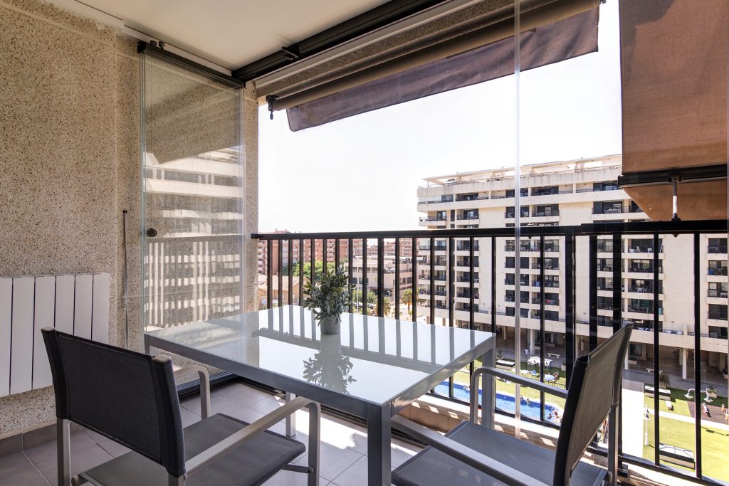 Private terrace at Patacona Beach Apartment 1 in Valencia