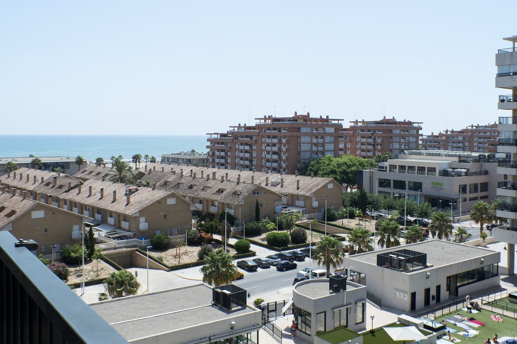 Sea view from holiday apartment near Patacona Beach Valencia